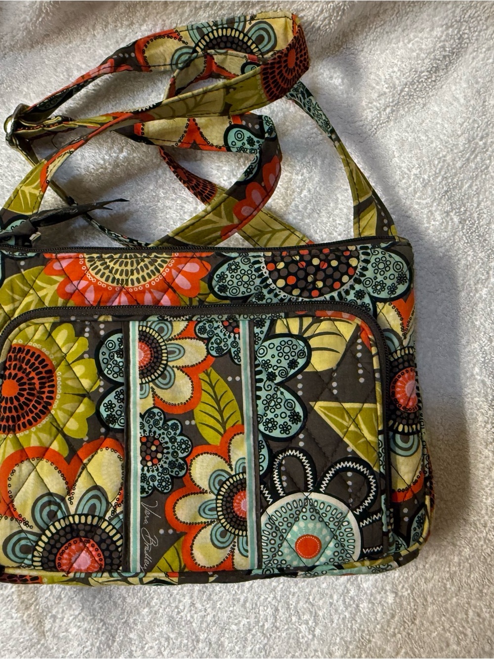 Vera Bradley Flower Shower Quilted Crossbody with built in Wallet “Retired”